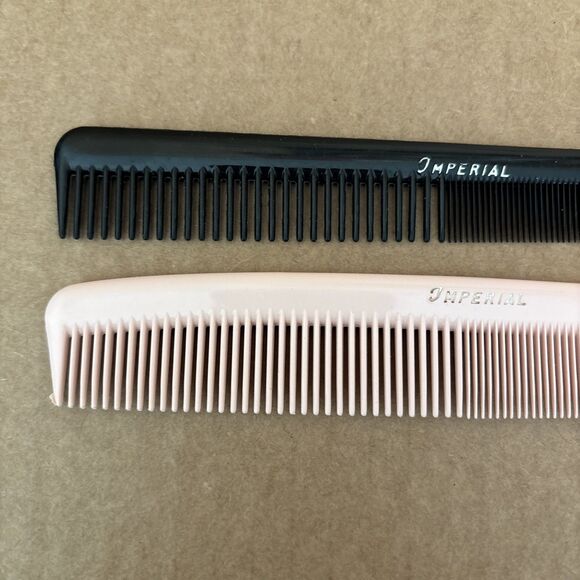 (2) Imperial barber combs Black & Pink vintage 7” - Picture 2 of 4